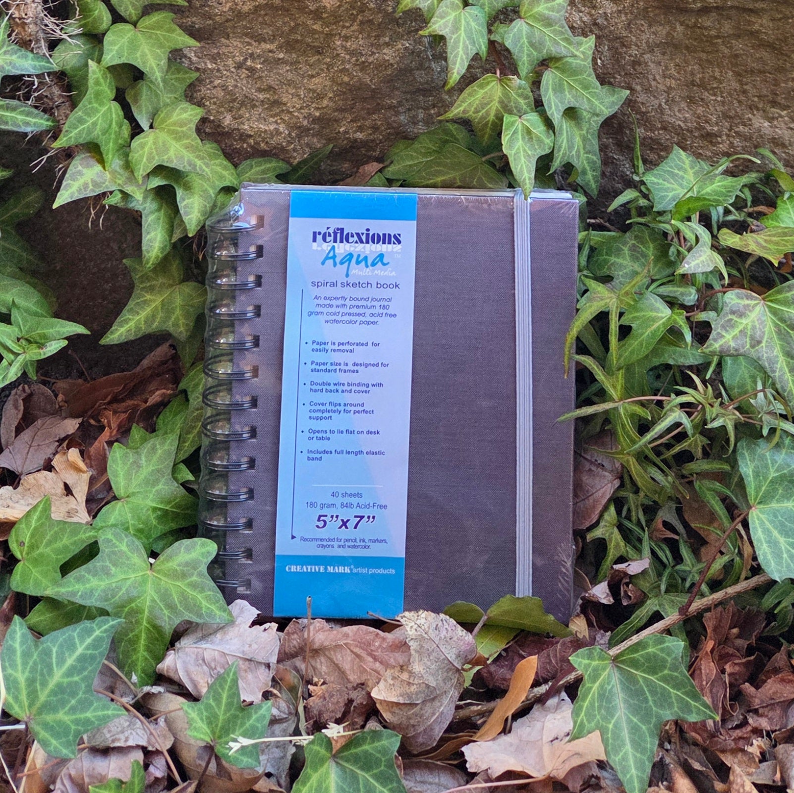 Reflexions Aqua Spiral Bound Multimedia Sketchbook (5"x7")