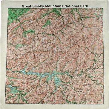 Great Smoky Mountains Topo Bandana